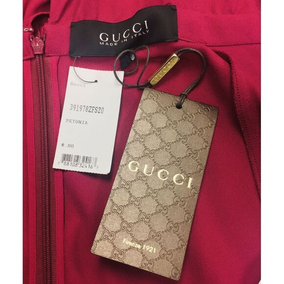 Gucci Womens Silk-Crepe Dress US 0 / UK 4 / IT 36 Petunia - Picture 6 of 8